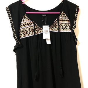 Black multicolored top